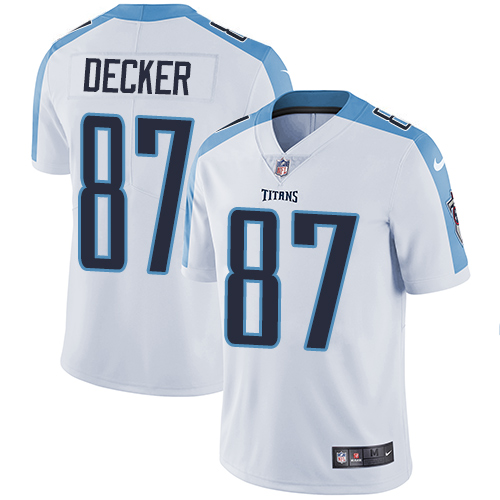 Nike Titans #87 Eric Decker White Men's Stitched NFL Vapor Untouchable Limited Jersey